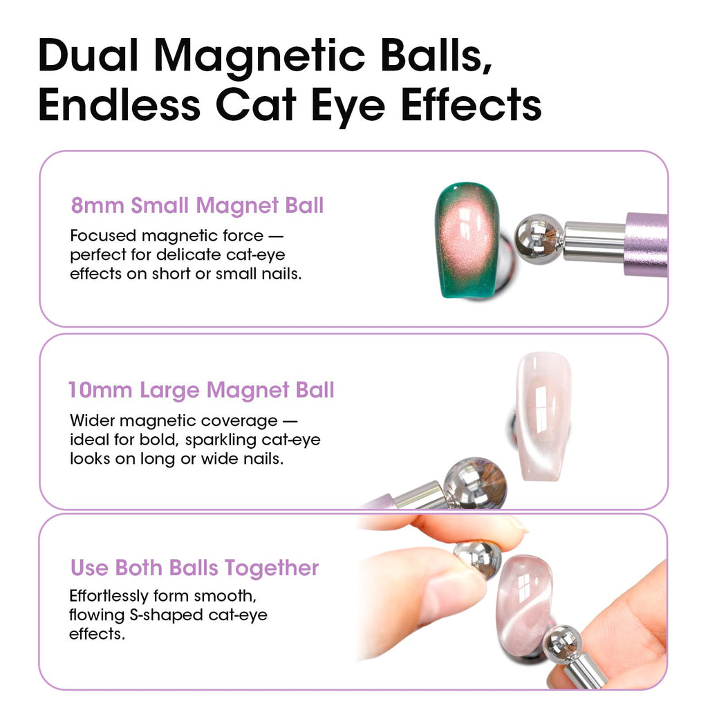 GELLEN Double-Ended Cat Eye Magnet Stick for Nail Art – Home & Salon Quality