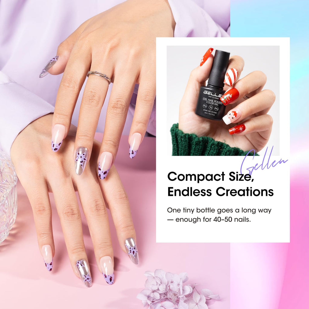 GELLEN 24-Piece Gel Polish Set – 20 Colors, Base Coat, Glossy & Matte Top Coats, Cat-Eye Magnetic Finish (3-Free)