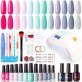 GELLEN Gel Nail Polish Kit with 72W UV LED Lamp – 12 Colors, No-Wipe Base/Top Coat, All-In-One Manicure