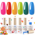 GELLEN Gel Nail Polish Kit – 6-Color Rainbow Set for DIY Manicure