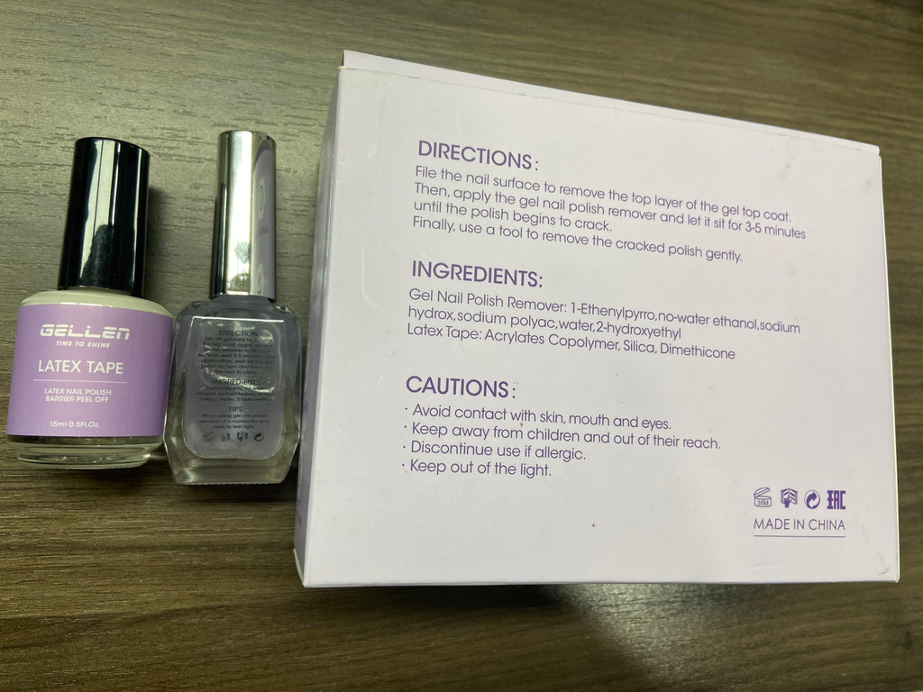 Gellen Gel Remover Pro Kit — Fast 2-5 Minute Gel Nail Removal with Peelable Latex Shield