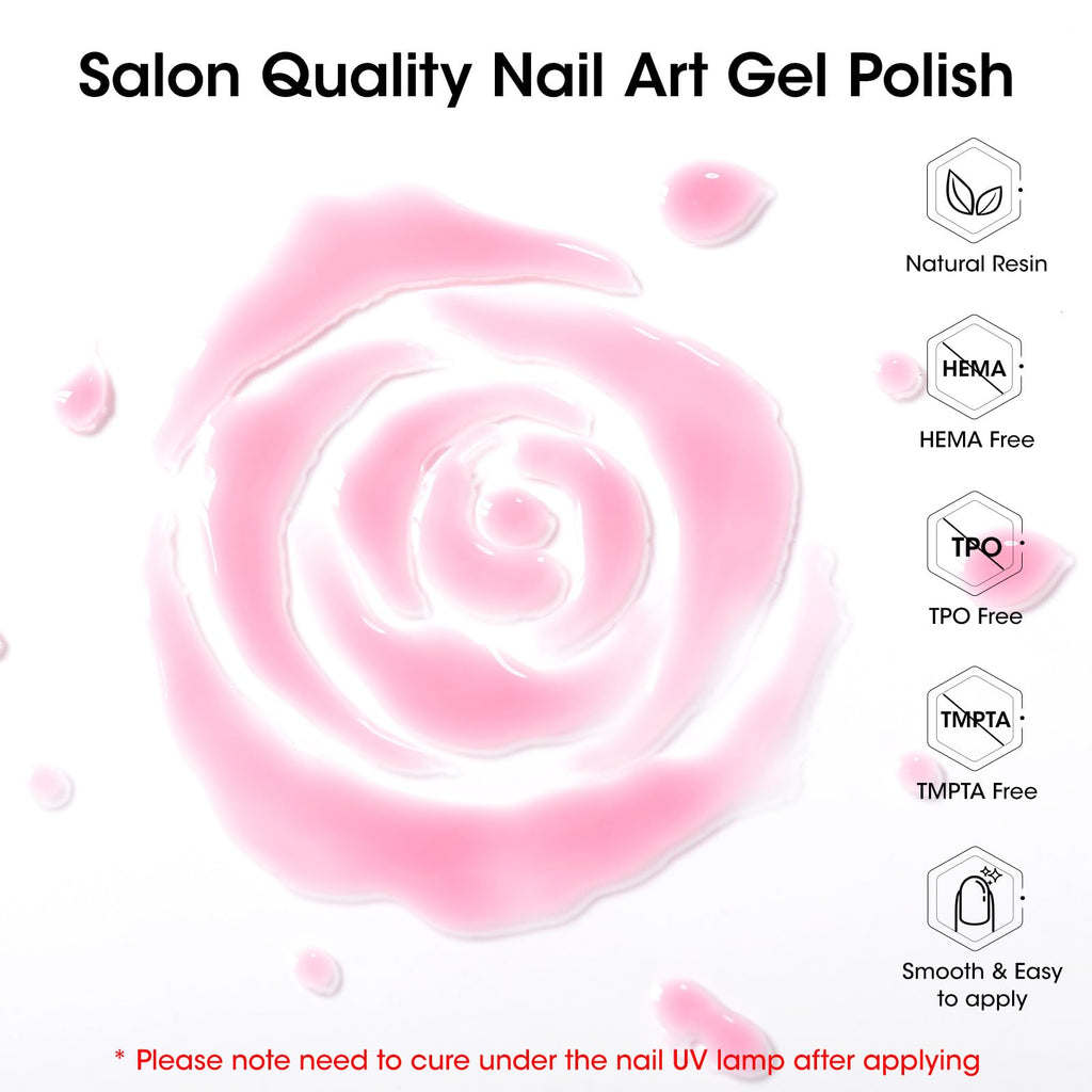 GELLEN Nude Gel Nail Polish Set – 20 Colors with Cat-Eye Top Coat & 3-Free Formula