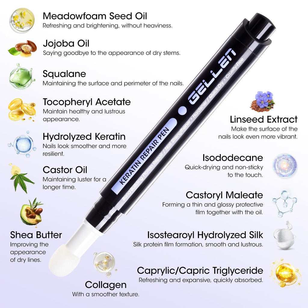 Gellen Nail Strengthener Pen – 30s Fast-Absorbing Triple Protein Repair
