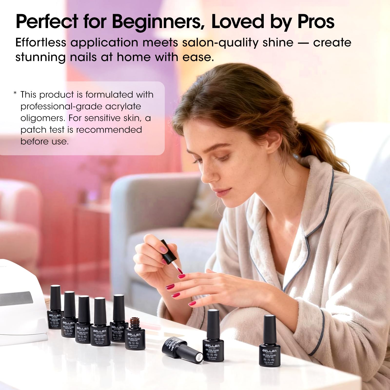 GELLEN 24-Piece Gel Nail Polish Set – 20 Colors + Base/Top Coats & Cat-Eye Top Coat