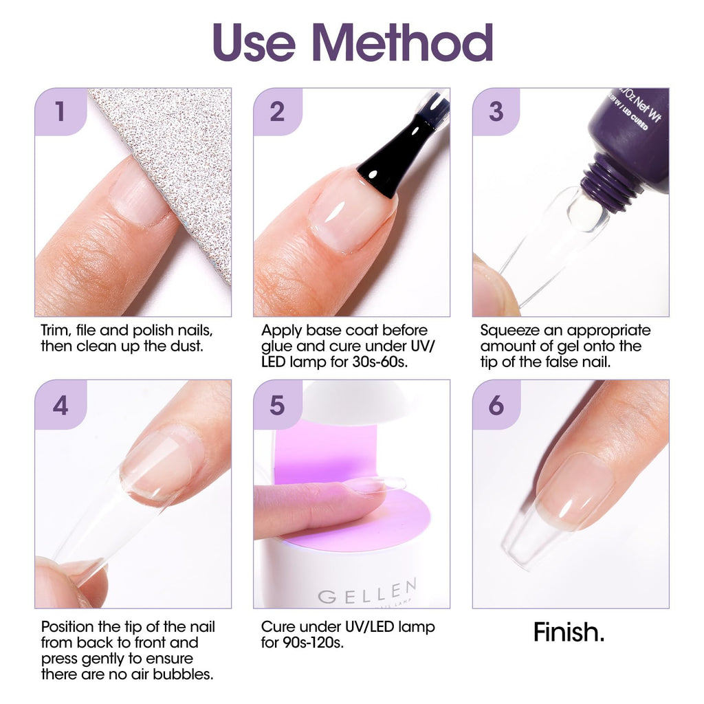 GELLEN Semi Solid UV Nail Glue Gel – Fast-Setting Bond for Press-On & Acrylic Nails