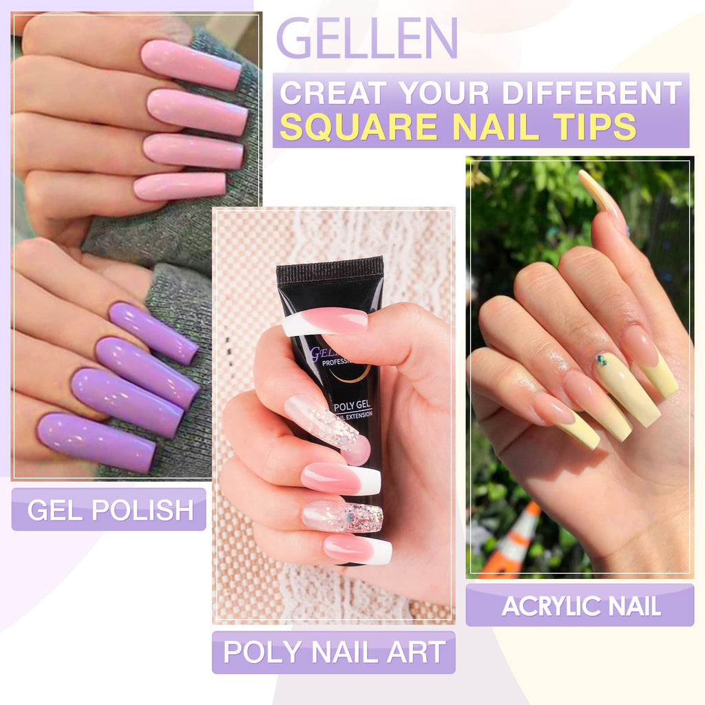 Gellen Gel Nail Kit: Complete All-In-One Set with 240 Tips, UV Lamp, and 3-in-1 Glue Gel