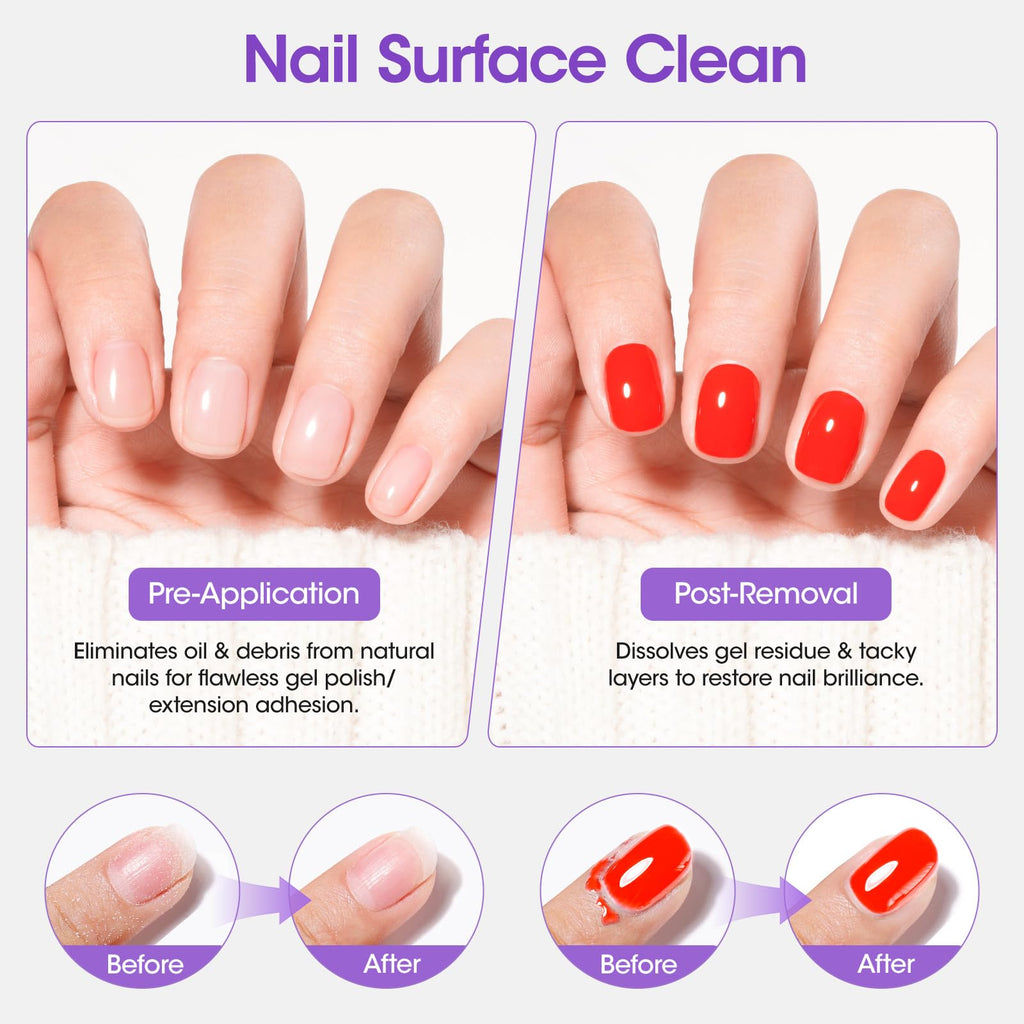 GELLEN 16oz Multi-Purpose Nail Cleanser – Pump Bottle for Nail Prep, Residue Removal & High Shine