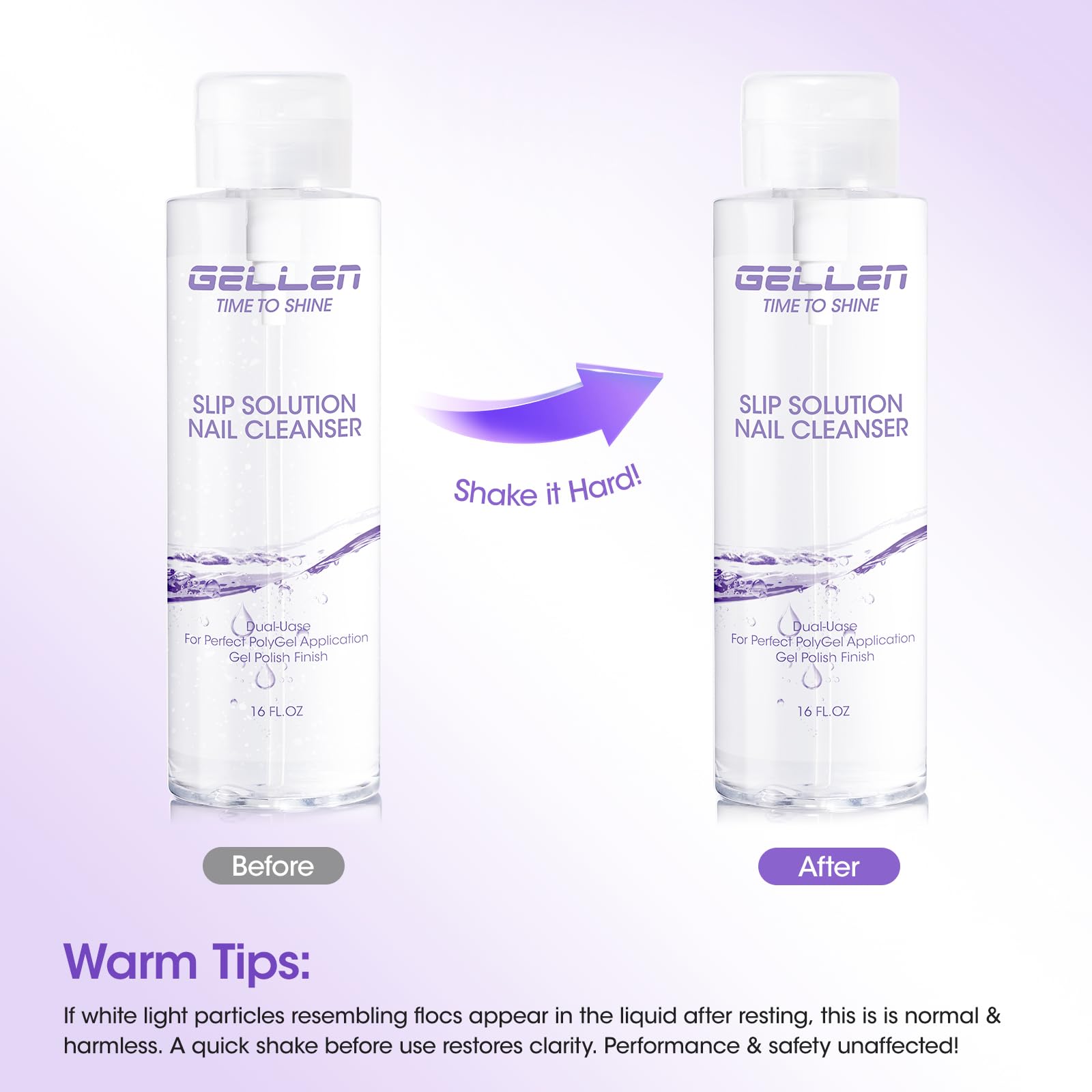 GELLEN 16oz Multi-Purpose Nail Cleanser – Pump Bottle for Nail Prep, Residue Removal & High Shine
