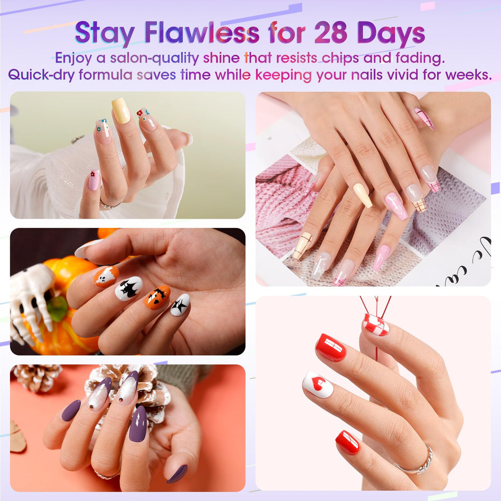 GELLEN 71-Piece Gel Nail Kit with 54W UV/LED Lamp — 32 Colors, Base & Top Coats, Home Salon Pro Set