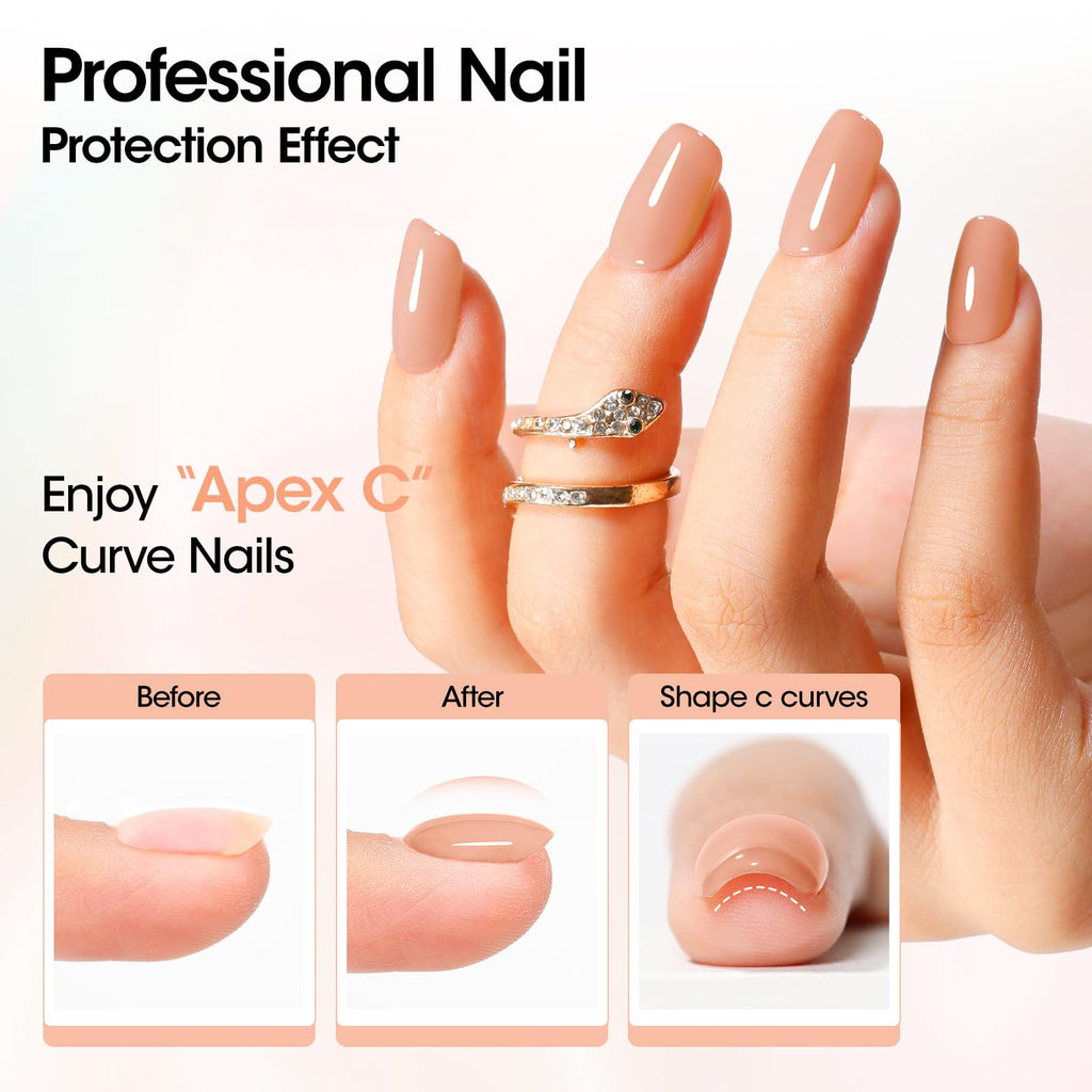 GELLEN Builder Gel Nails Extensions – Nude 30g, UV/LED, 20 Nail Forms