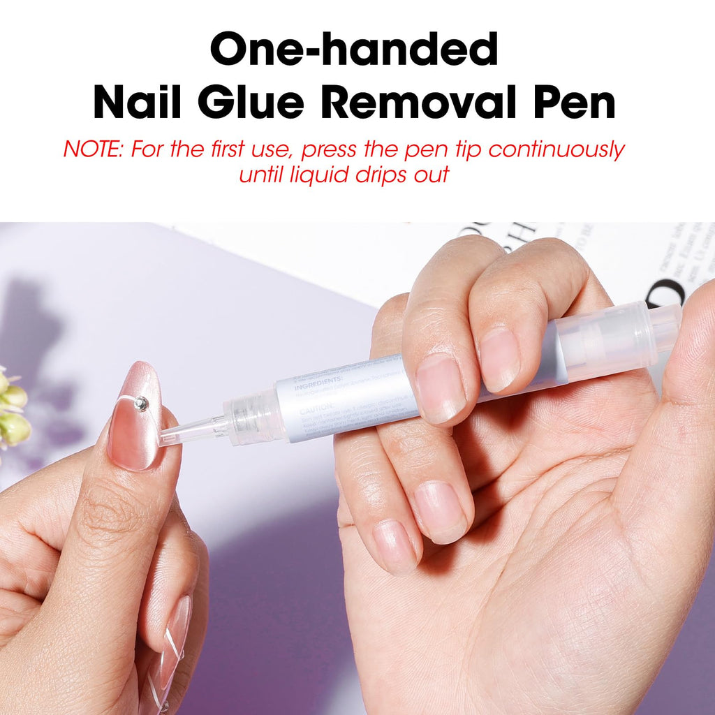 Gellen Nail Glue Remover Pen 5 Pcs – Acetone-Free Quick Removal for Press-On Nails
