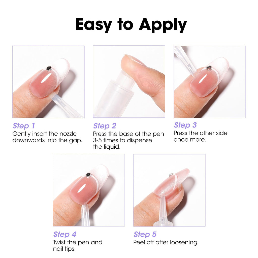 Gellen Nail Glue Remover Pen 5 Pcs – Acetone-Free Quick Removal for Press-On Nails