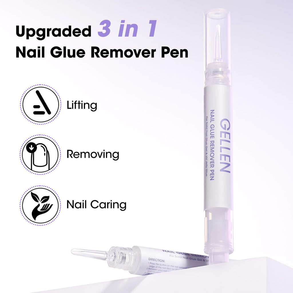 Gellen Nail Glue Remover Pen 5 Pcs – Acetone-Free Quick Removal for Press-On Nails