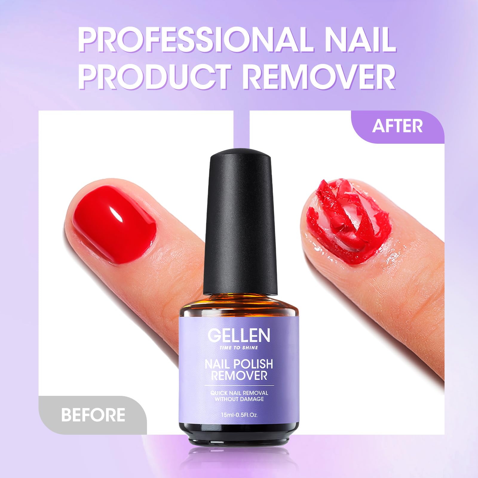 GELLEN Gel Nail Polish Remover Kit – Gentle Gel Remover & Latex Barrier Tape