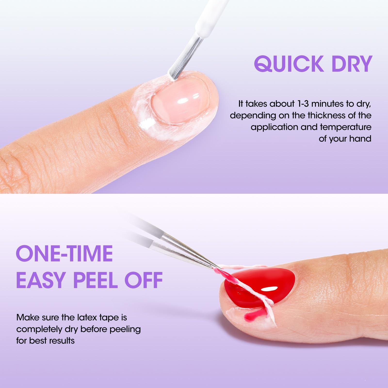 GELLEN Latex Tape for Nails | Peel-Off Cuticle Barrier, Fast-Drying Nail Art Protector (2×15ml)