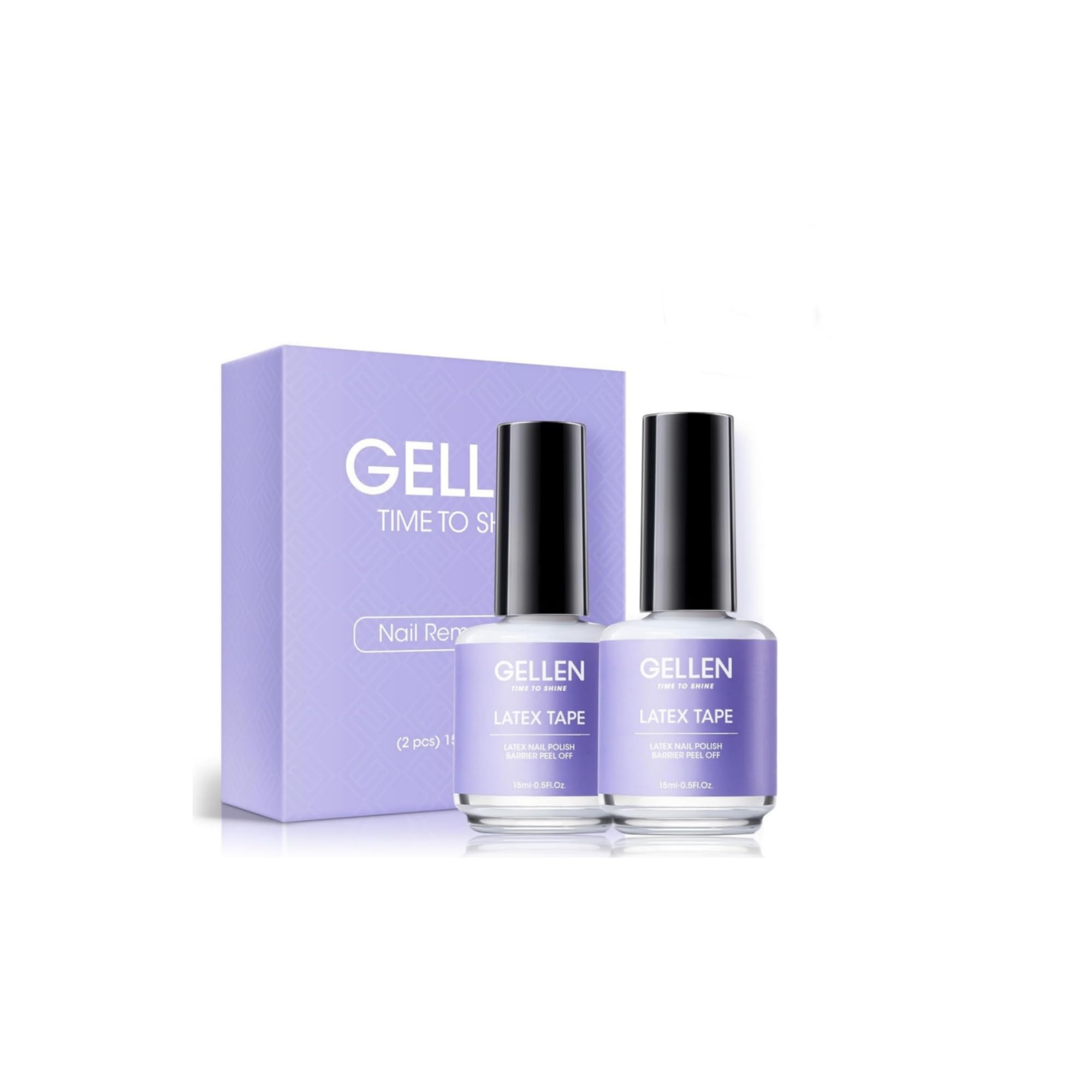 GELLEN Latex Tape for Nails | Peel-Off Cuticle Barrier, Fast-Drying Nail Art Protector (2×15ml)