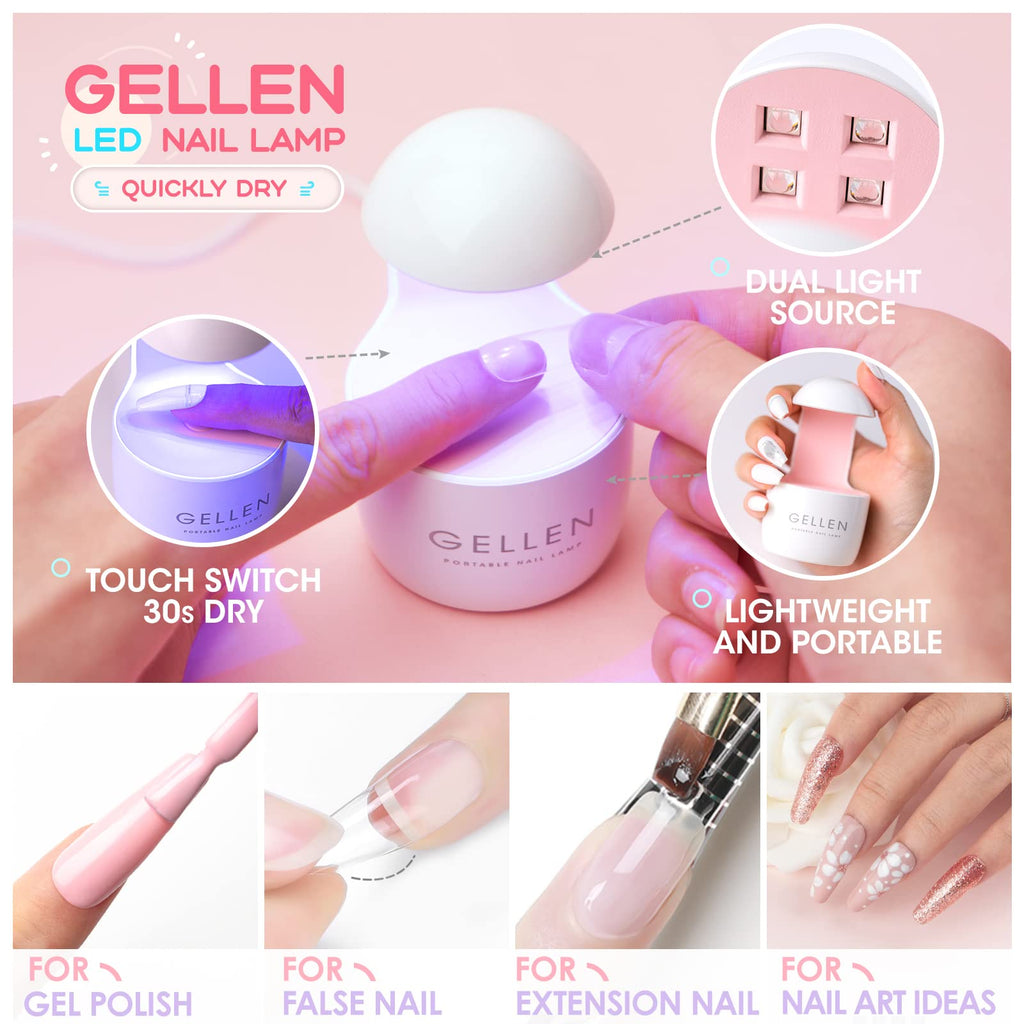 Gellen Gel Nail Kit: Complete All-In-One Set with 240 Tips, UV Lamp, and 3-in-1 Glue Gel