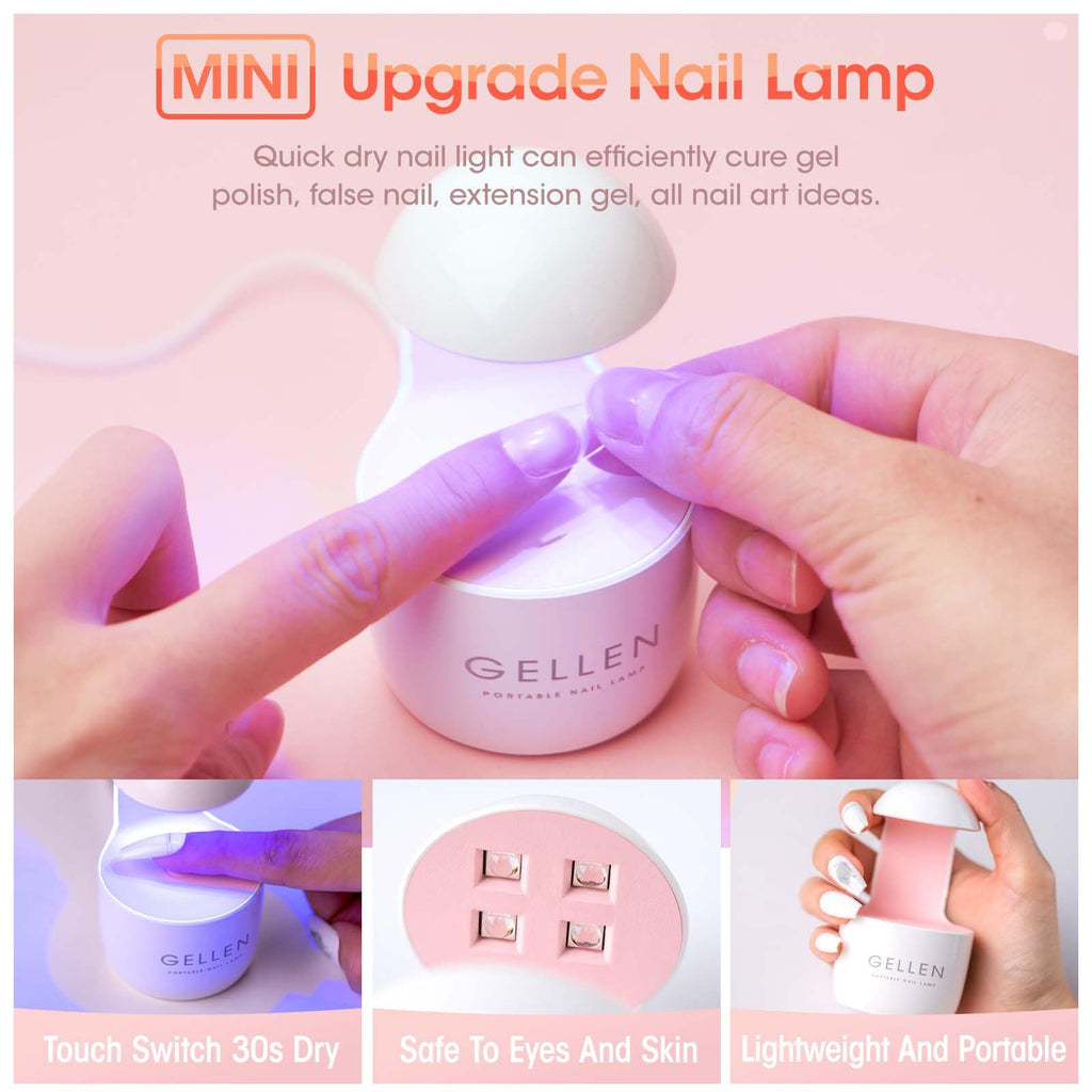GELLEN Gel Nail Kit – 240 Tips, 12 Sizes, Stiletto/Almond, UV Lamp, Glue Gel