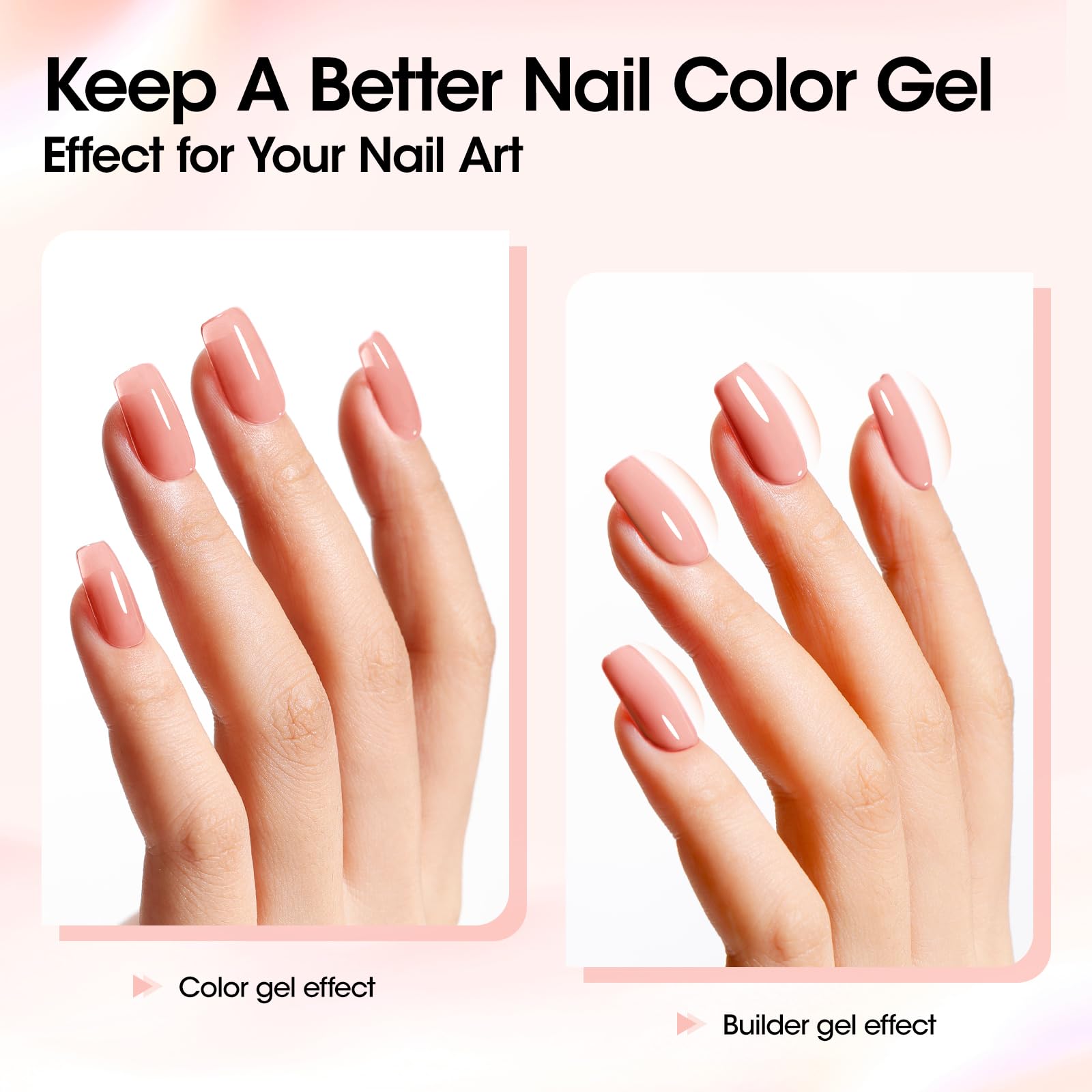 GELLEN Builder Gel Nude Pink – UV/LED Hard Gel for Nails Extensions & Overlays (30g) + 20 Nail Forms