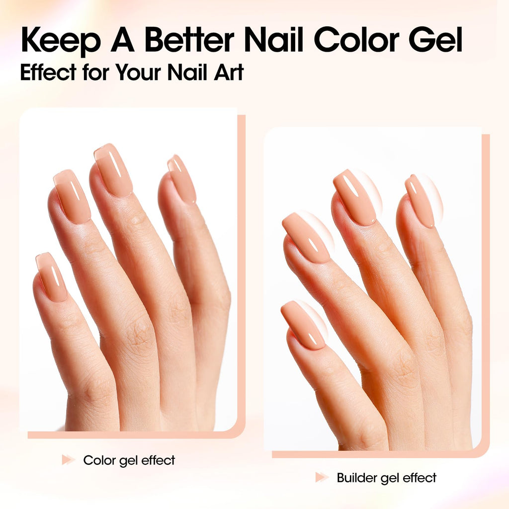 GELLEN Builder Gel Nails Extensions – Nude 30g, UV/LED, 20 Nail Forms