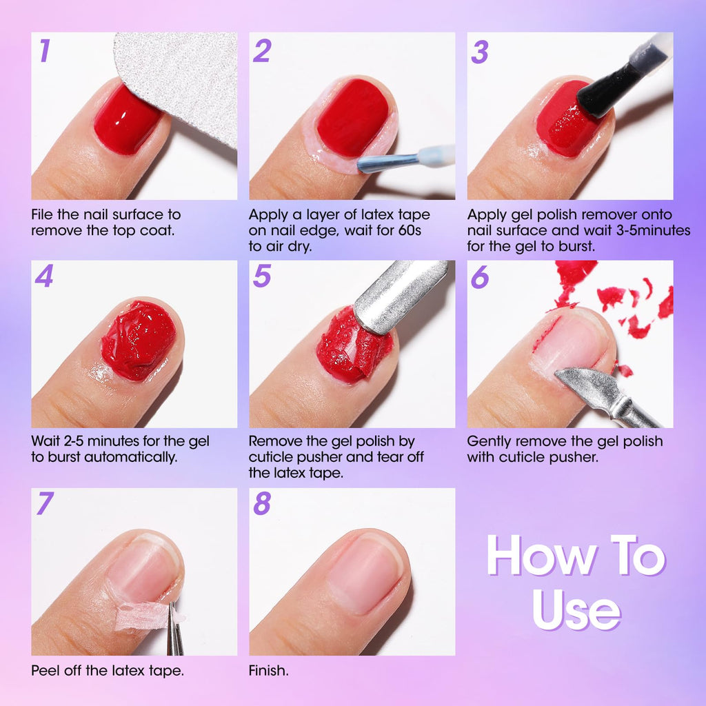 GELLEN Gel Nail Polish Remover Kit – 2-Pack Quick Gel Removal in 3-5 Minutes (No Foil Needed)