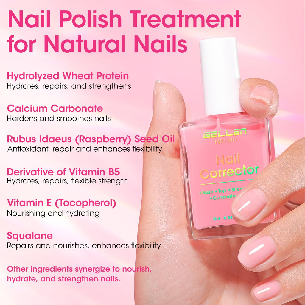 GELLEN PRO BIO 5-in-1 Nail Strengthener & Growth | Clear Pink Tint
