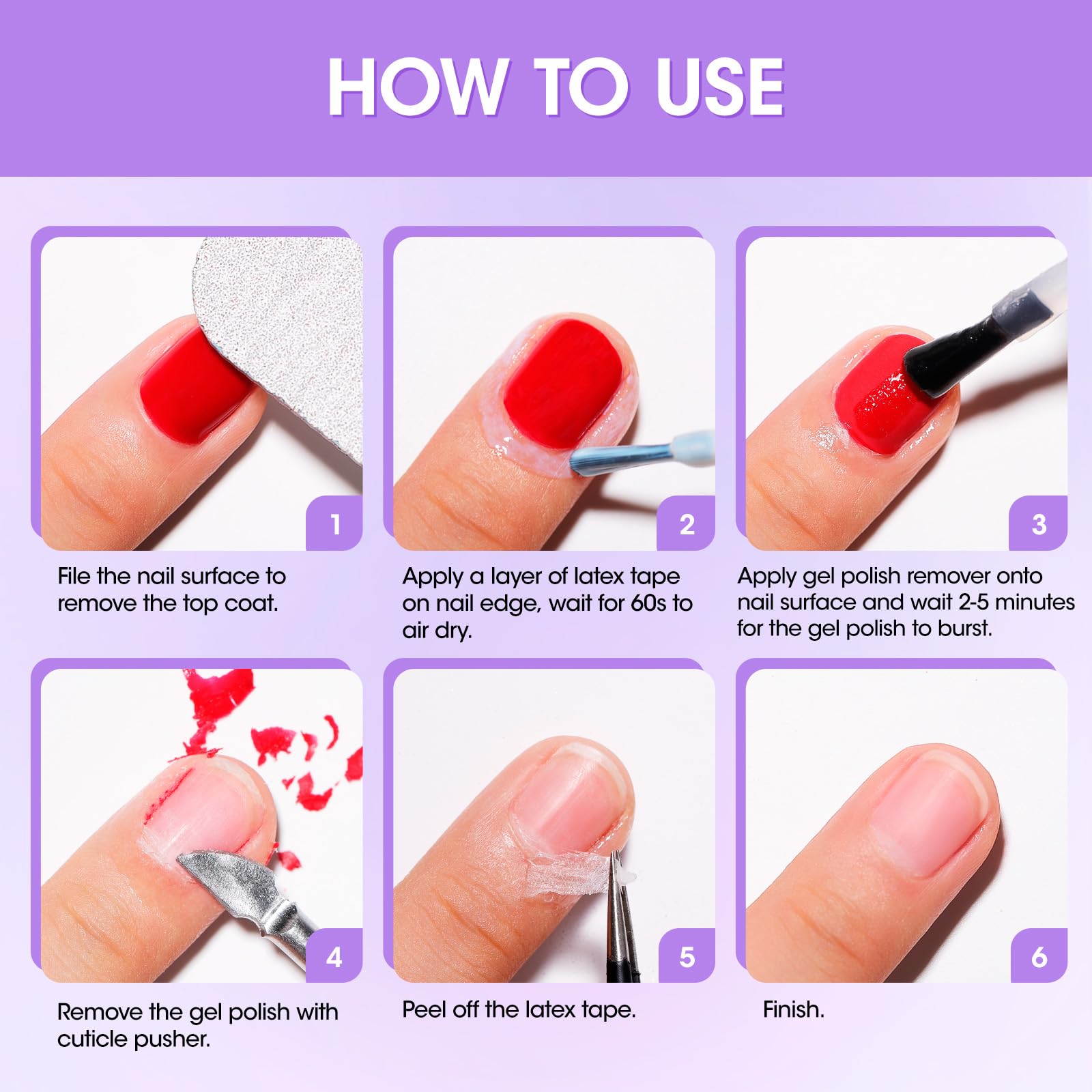 GELLEN Gel Nail Polish Remover Kit – Gentle Gel Remover & Latex Barrier Tape