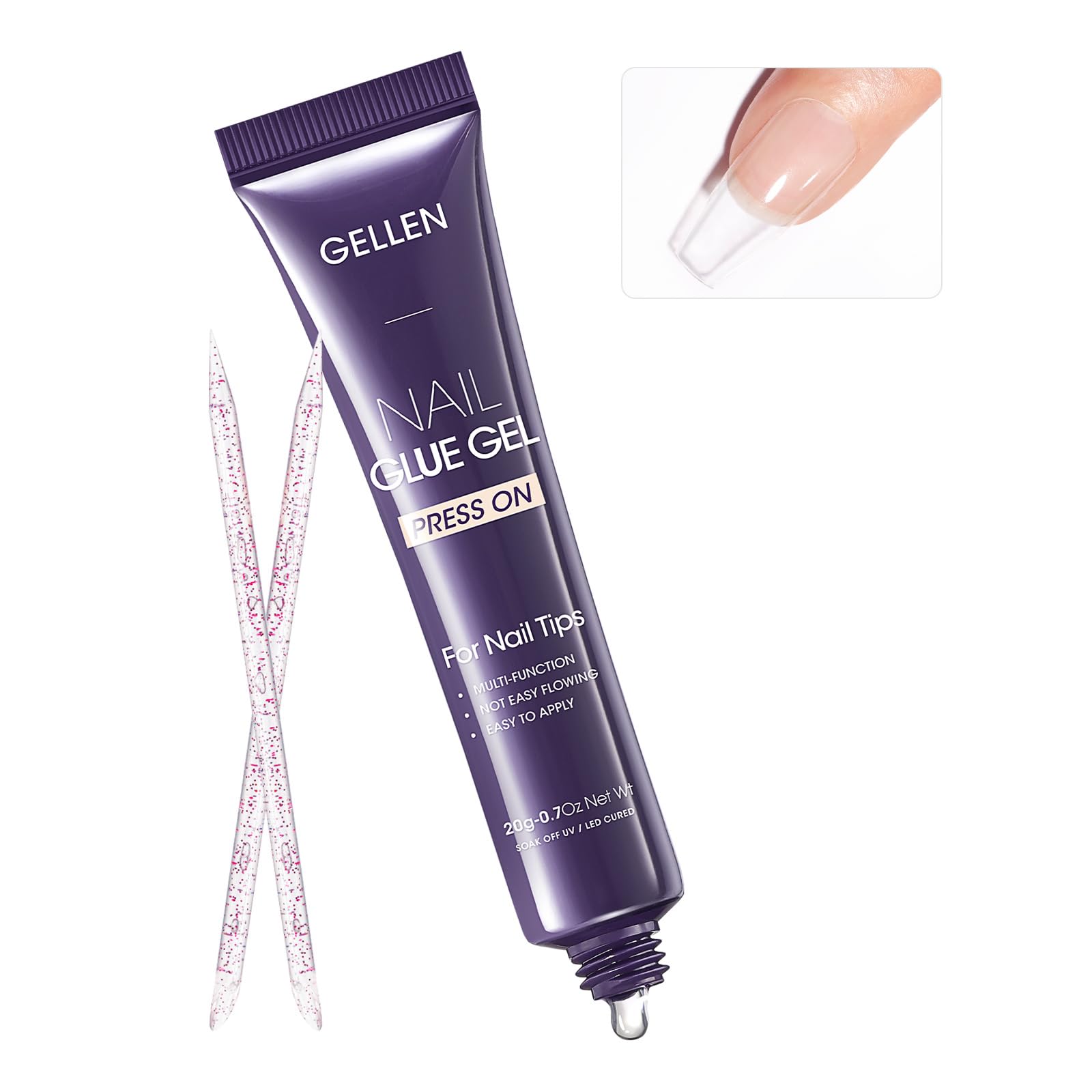 GELLEN Semi Solid UV Nail Glue Gel – Fast-Setting Bond for Press-On & Acrylic Nails