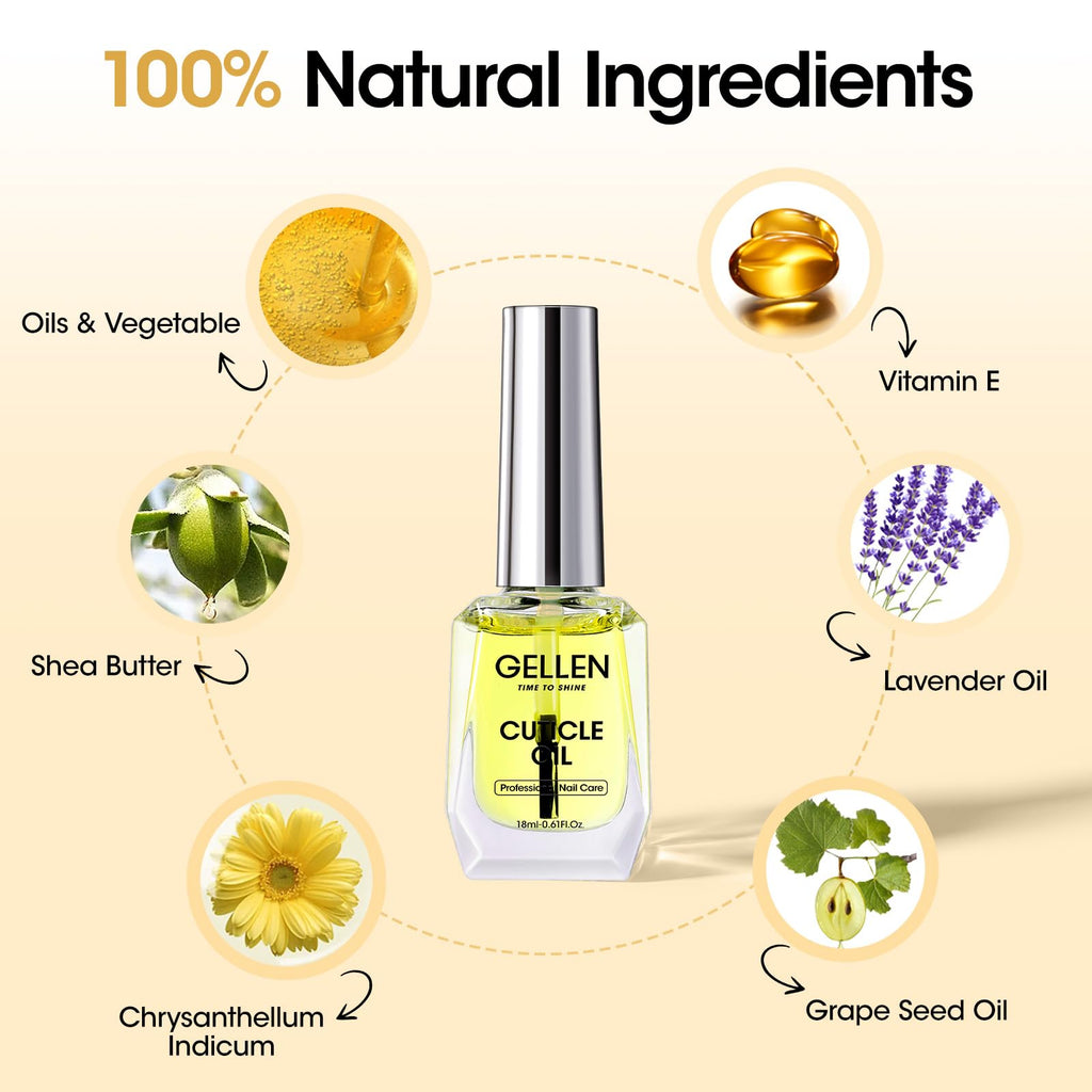 GELLEN Nail Dehydrator, Primer & Cuticle Oil 18ML – HEMA-Free Acid-Free Nail Prep Kit for Gel Polish & Acrylics