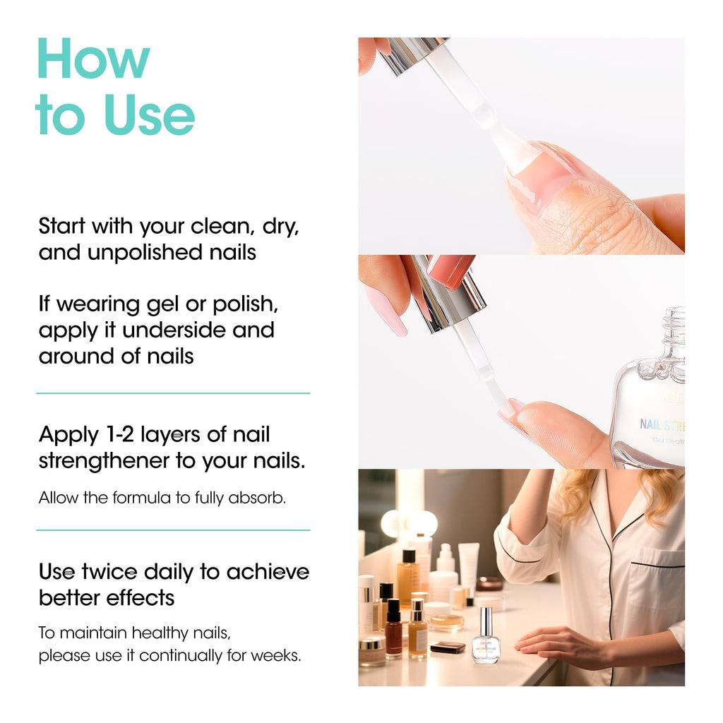 GELLEN Unscent Nail Strengthener – 8-in-1 Clear Nail Repair (15ml)