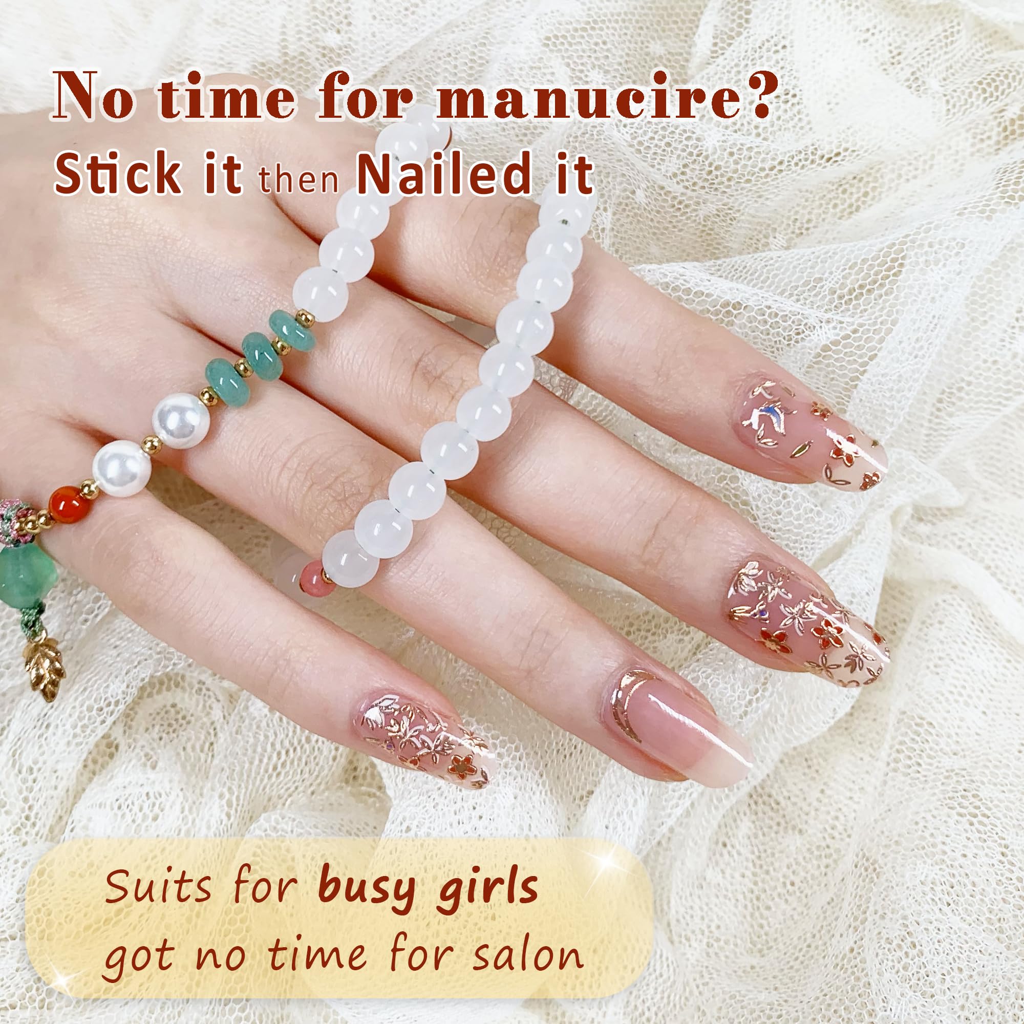 GelMala Oriental Design Semi-Cured Gel Nail Strips – Easy, Long-Lasting At-Home Manicure