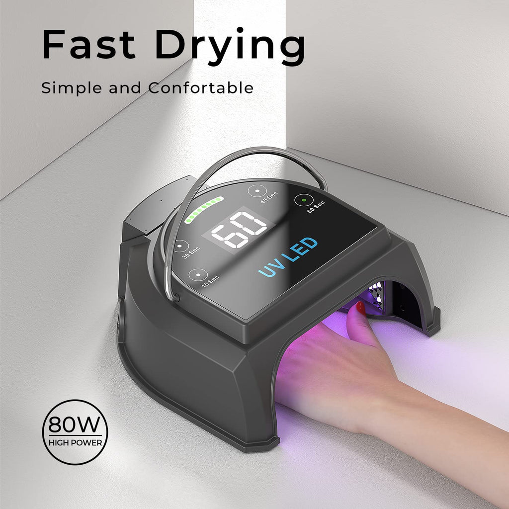 Gelpal 80W Cordless UV LED Nail Lamp with 45 Beads & Removable Battery