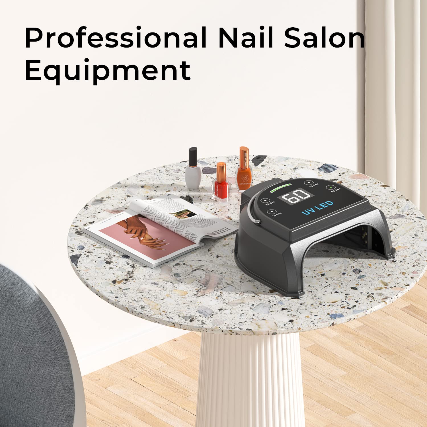Gelpal 80W Cordless UV LED Nail Lamp with 45 Beads & Removable Battery
