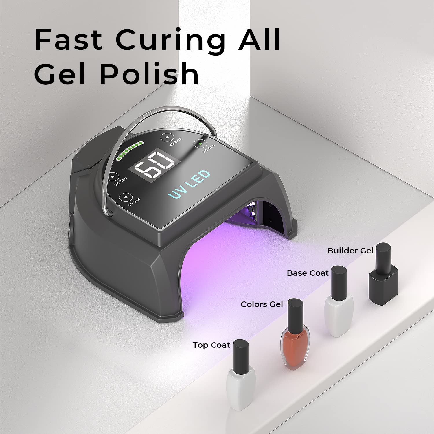Gelpal 80W Cordless UV LED Nail Lamp with 45 Beads & Removable Battery