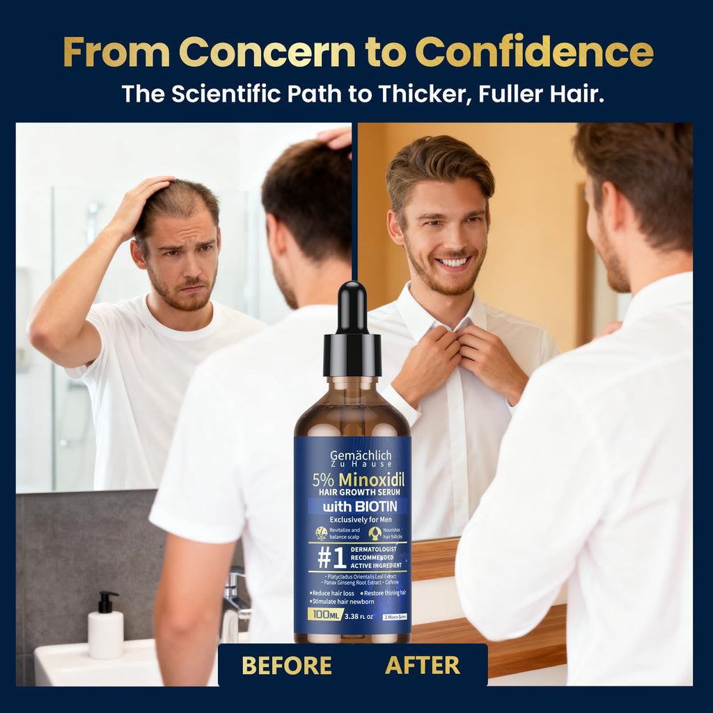 Gemächlich Zu Hause 5% Minoxidil for Men – Biotin, Rosemary & Caffeine, 100ml