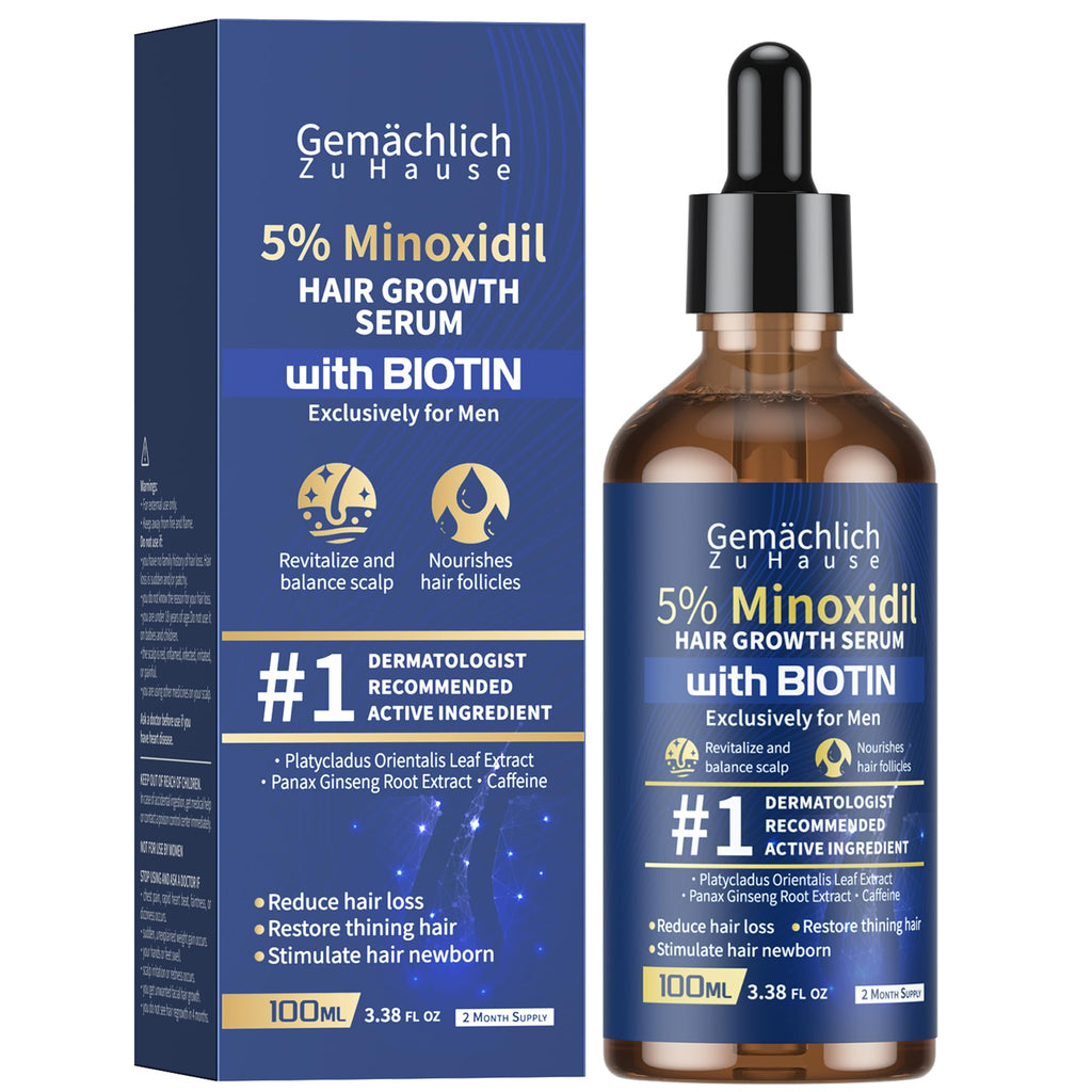 Gemächlich Zu Hause 5% Minoxidil for Men – Biotin, Rosemary & Caffeine, 100ml