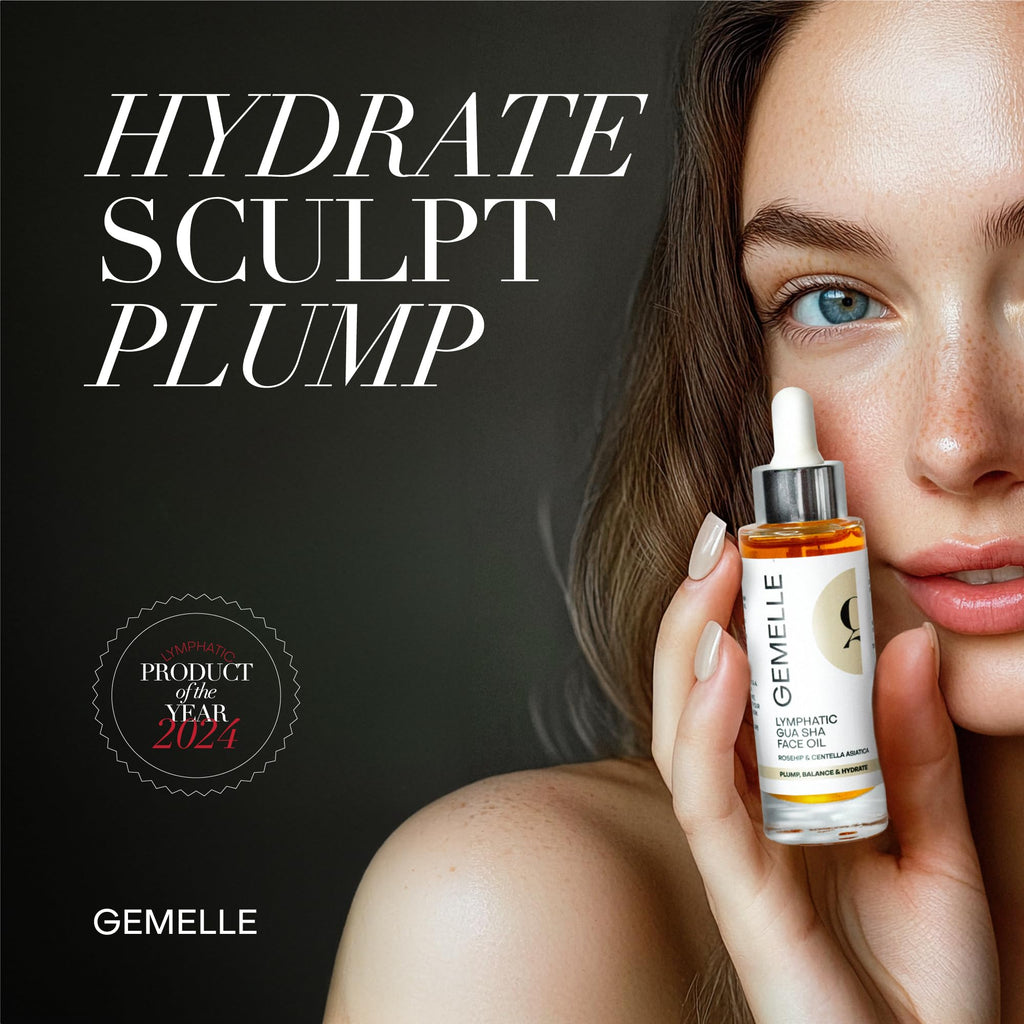 GEMELLE Lymphatic Gua Sha Face Oil | Award-Winning Botanical Hydration | 15ml