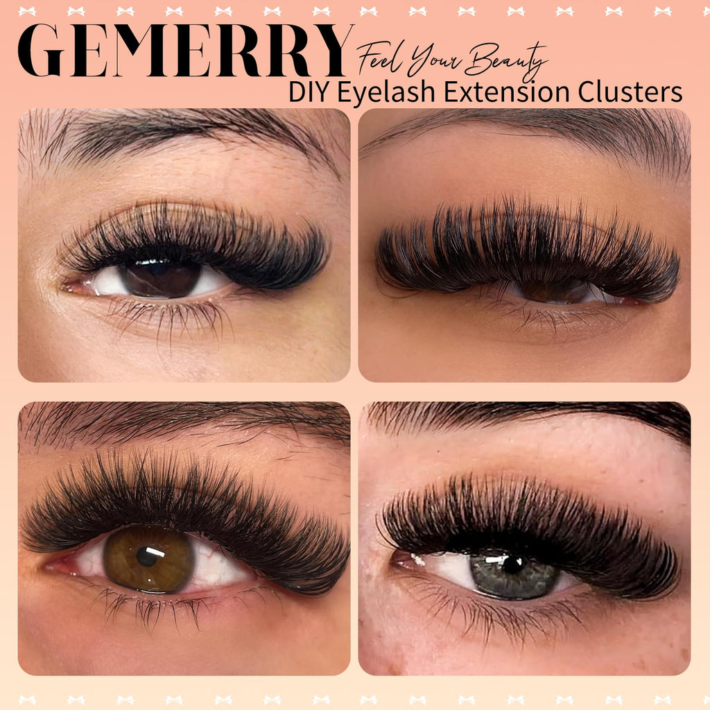 GEMERRY 565Pcs Lash Clusters D Curl Volume Kit – DIY Eyelashes (8-16mm, 30D-100D)