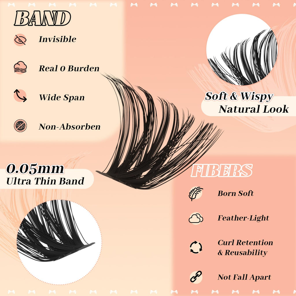 GEMERRY 565Pcs Lash Clusters D Curl Volume Kit – DIY Eyelashes (8-16mm, 30D-100D)