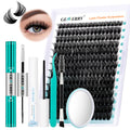 GEMERRY Fluffy Lash Extension Kit – DIY Lash Clusters (280Pcs, D Curl, 80P-10-18mm) with Bond & Seal
