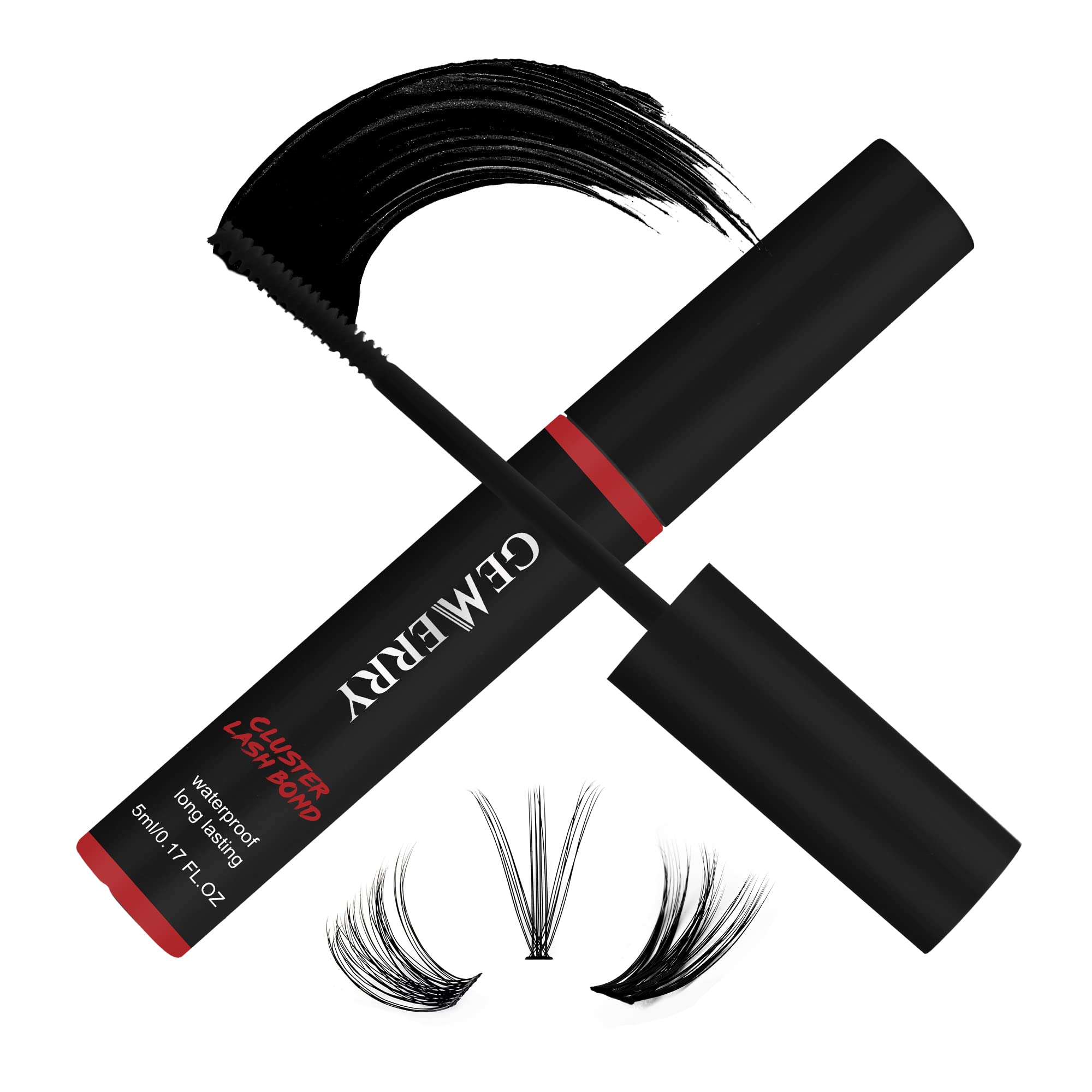 GEMERRY Lash Bond: Long-Lasting Cluster Lash Glue for Sensitive Eyes – Waterproof, Black