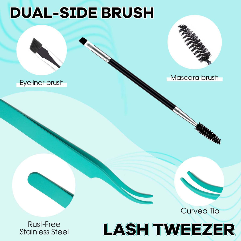 GEMERRY Lash Extension Kit 30D+40D Clusters | 280pcs, 10-18mm, Bond & Seal, Remover, Tweezers & Brush
