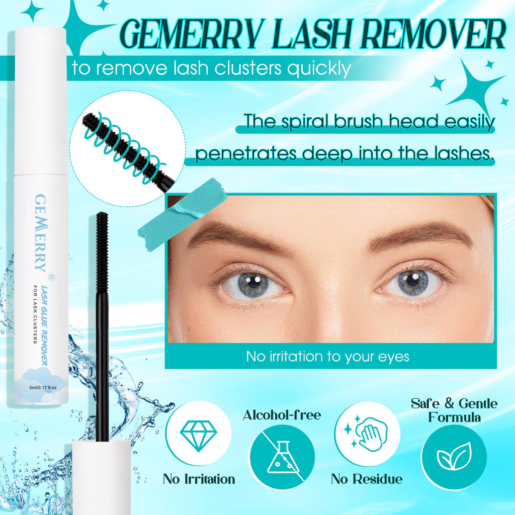 GEMERRY Fluffy Lash Extension Kit – DIY Lash Clusters (280Pcs, D Curl, 80P-10-18mm) with Bond & Seal