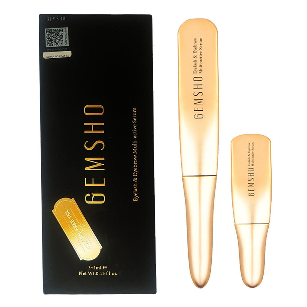 GEMSHO Eyelash Serum & Eyebrow Growth Serum — 3ml + 1ml Lash Enhancing Formula