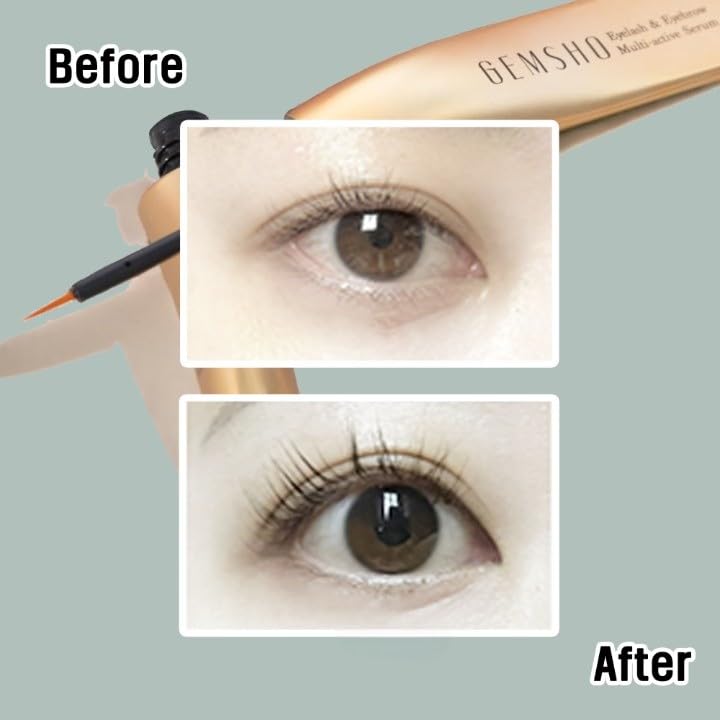 GEMSHO Eyelash Serum & Eyebrow Growth Serum — 3ml + 1ml Lash Enhancing Formula