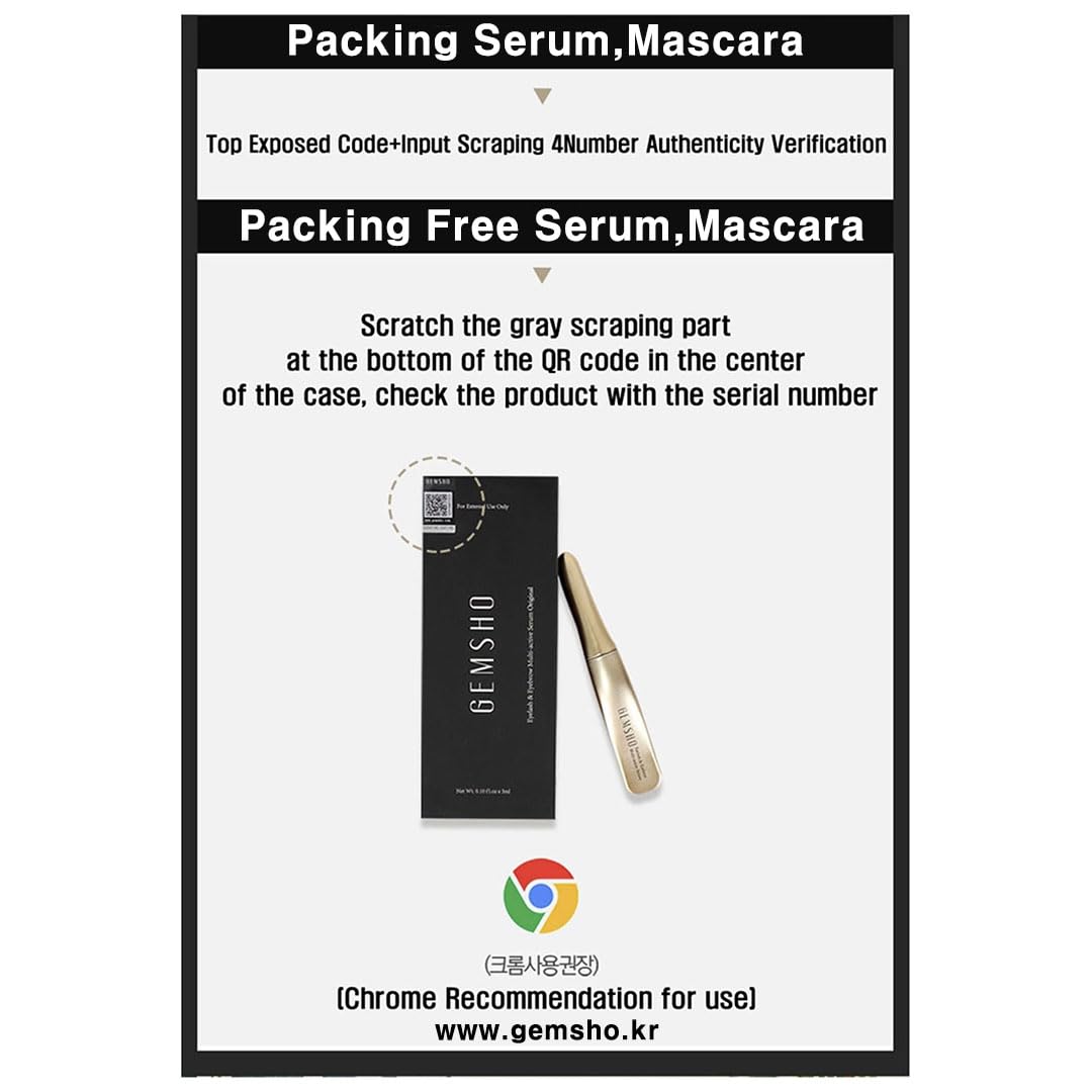 GEMSHO Eyelash Serum & Eyebrow Growth Serum — 3ml + 1ml Lash Enhancing Formula