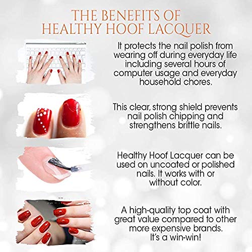 Gena Healthy Hoof Nail Lacquer – Strengthener & High-Gloss Top Coat, 0.5 oz, 2 Pack