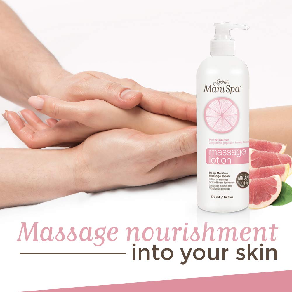 Gena Mani Spa Massage Lotion – Deeply Moisturizing Massage Lotion with Argan Oil, 16 oz
