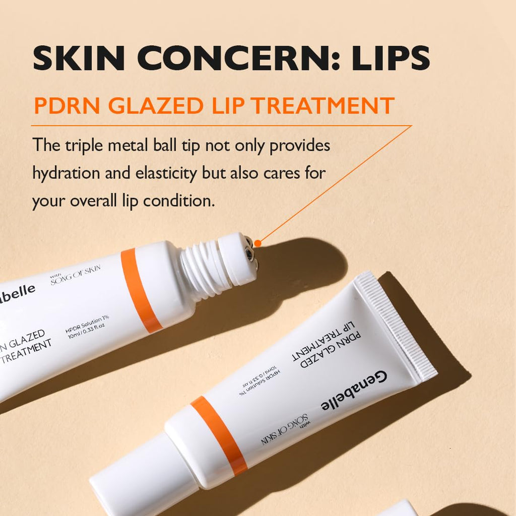 Genabelle PDRN Glazed Lip Treatment – Hydrating Lip Balm with PDRN & Peptides for Soft, Glossy Lips (0.33 fl oz)