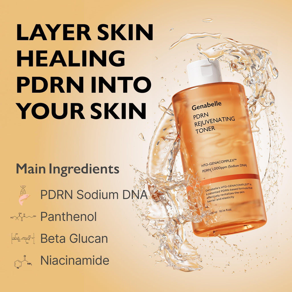 Genabelle PDRN Rejuvenating Toner – Deep Hydration & Skin Barrier Support with PDRN, Panthenol & Hyaluronic Acid | 300ml